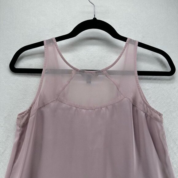 Express Top Womens Sz XS Chiffon Trim Satin Embellished Pleated Sleeveless Pink - Picture 5 of 10